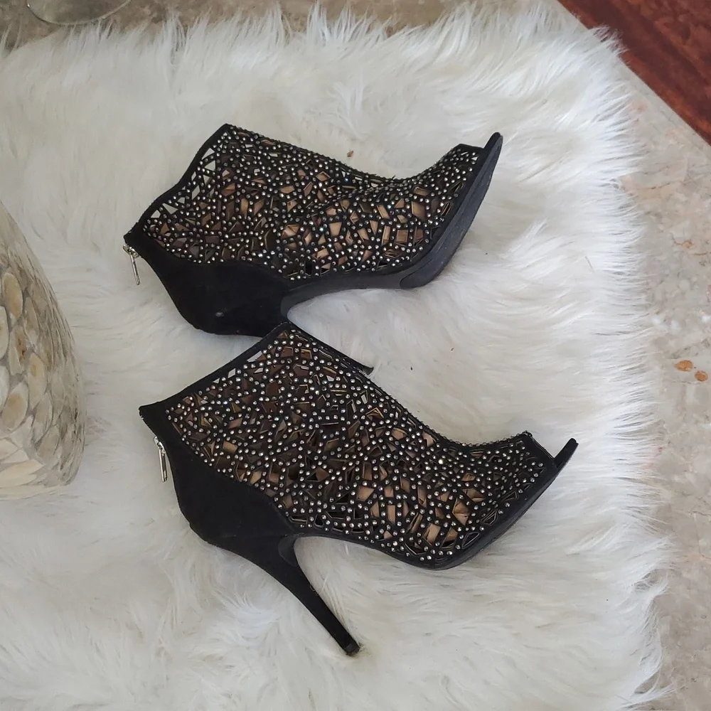 Zigi soho black studded open toe bootie size 7.5 - Picture 6 of 17